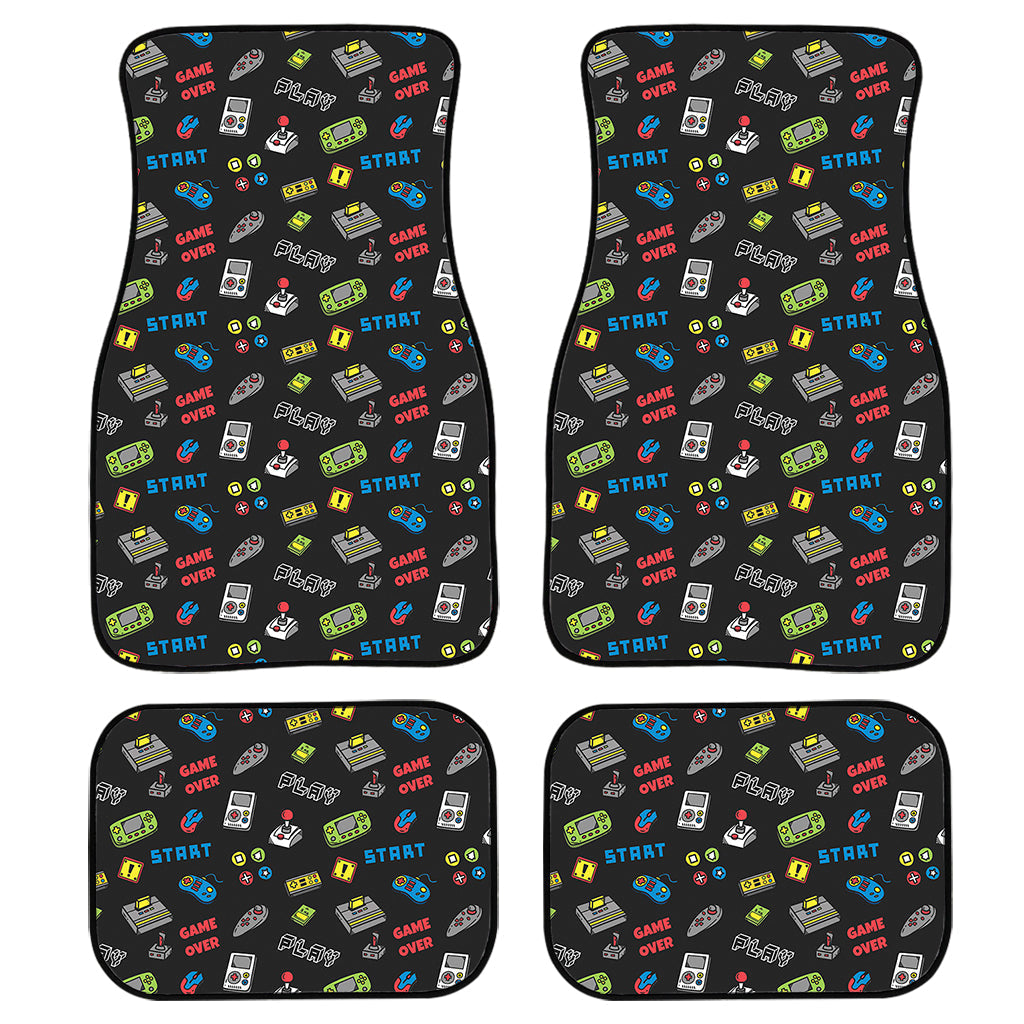 Video Game Gadgets Pattern Print Front And Back Car Floor Mats, Front Car Mat