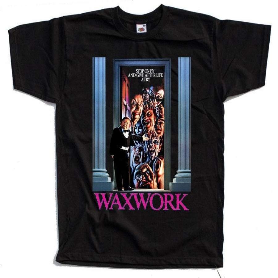 Men’s Fashion Cotton T-shirt Waxwork Movie Poster Short Sleeve T Shirt Mens Funny T Shirts