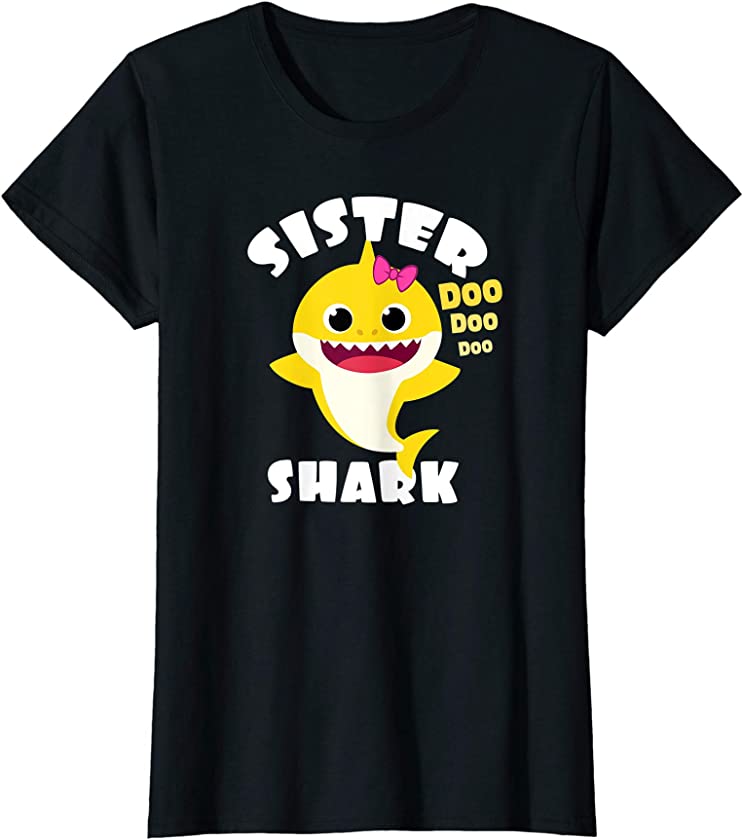 Sister Shark Gift Cute Girl Shark Baby Matching Family Set T-Shirt