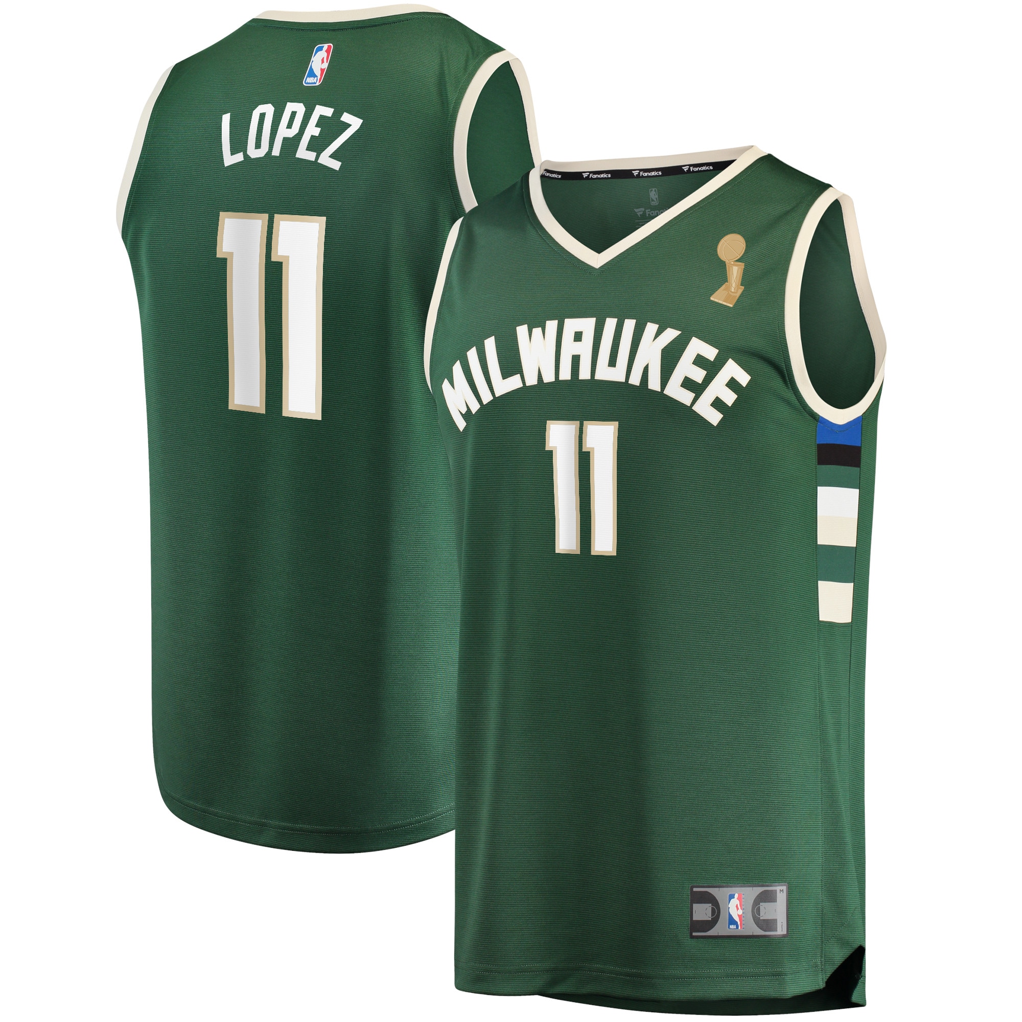 Brook Lopez Milwaukee Bucks Fanatics Branded 2021 NBA Finals Champions Fast Break Replica Player Jersey Green – Icon Brandedition