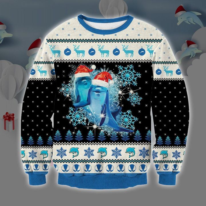 Dolphin Ocean Christmas Ugly Christmas Sweater | Adult | Us2097