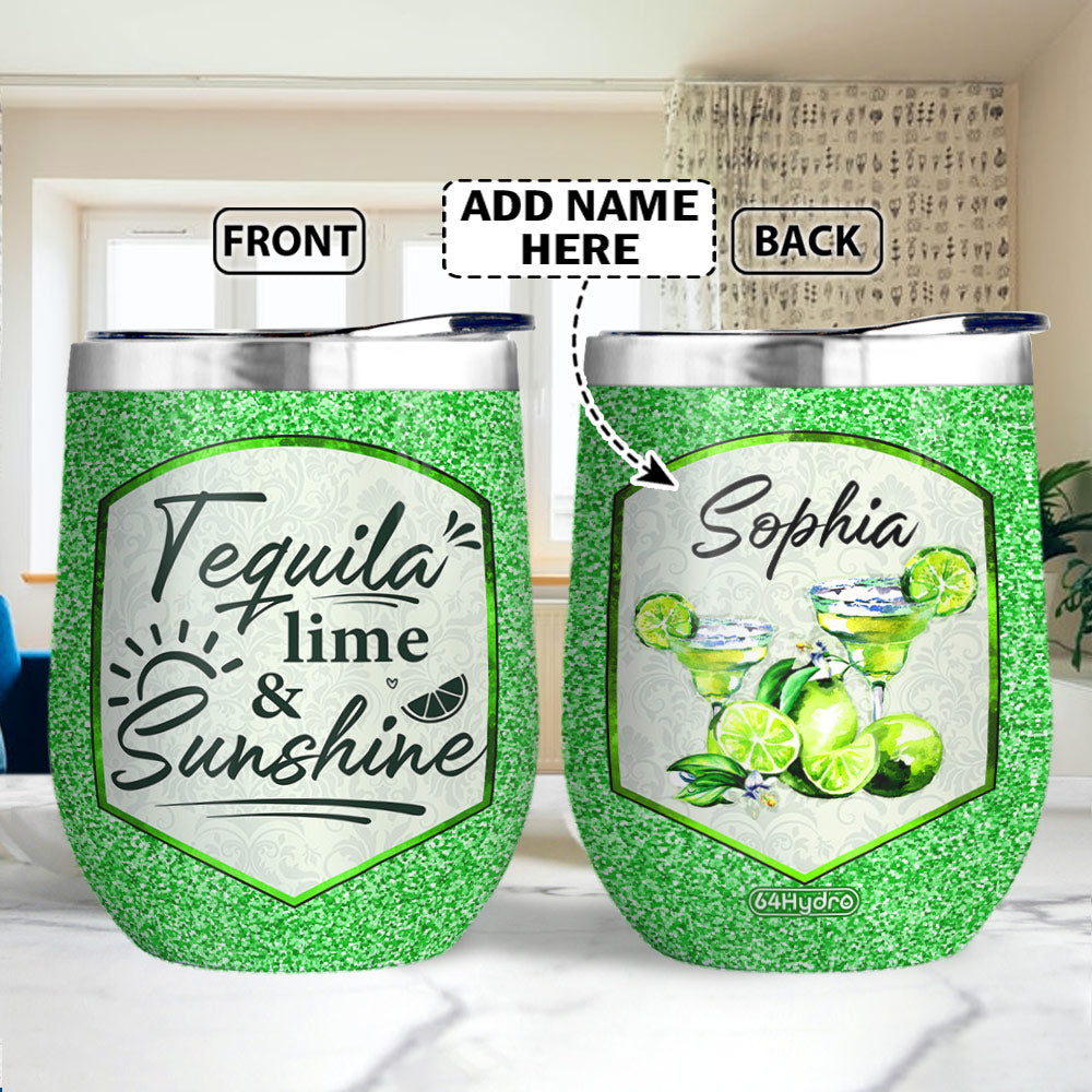 Wine Tequila Lime And Sunshine Personalized Mdqz2904003Y Wine Tumbler