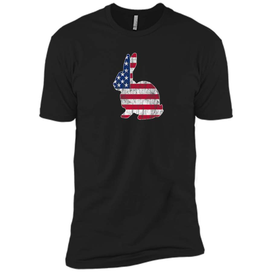 Bunny Rabbit American Flag Easter T-Shirt Next Level Premium Short Sleeve Tee