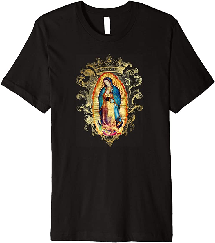 Virgin Mary Our Lady of Guadalupe Catholic Mexican Aztec Premium T-Shirt