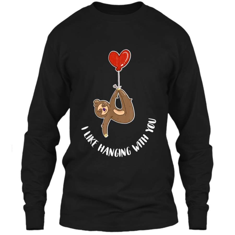 Valentine’s Day Sloth Gift Teenage Girls Couples Tween LS Ultra Cotton Tshirt