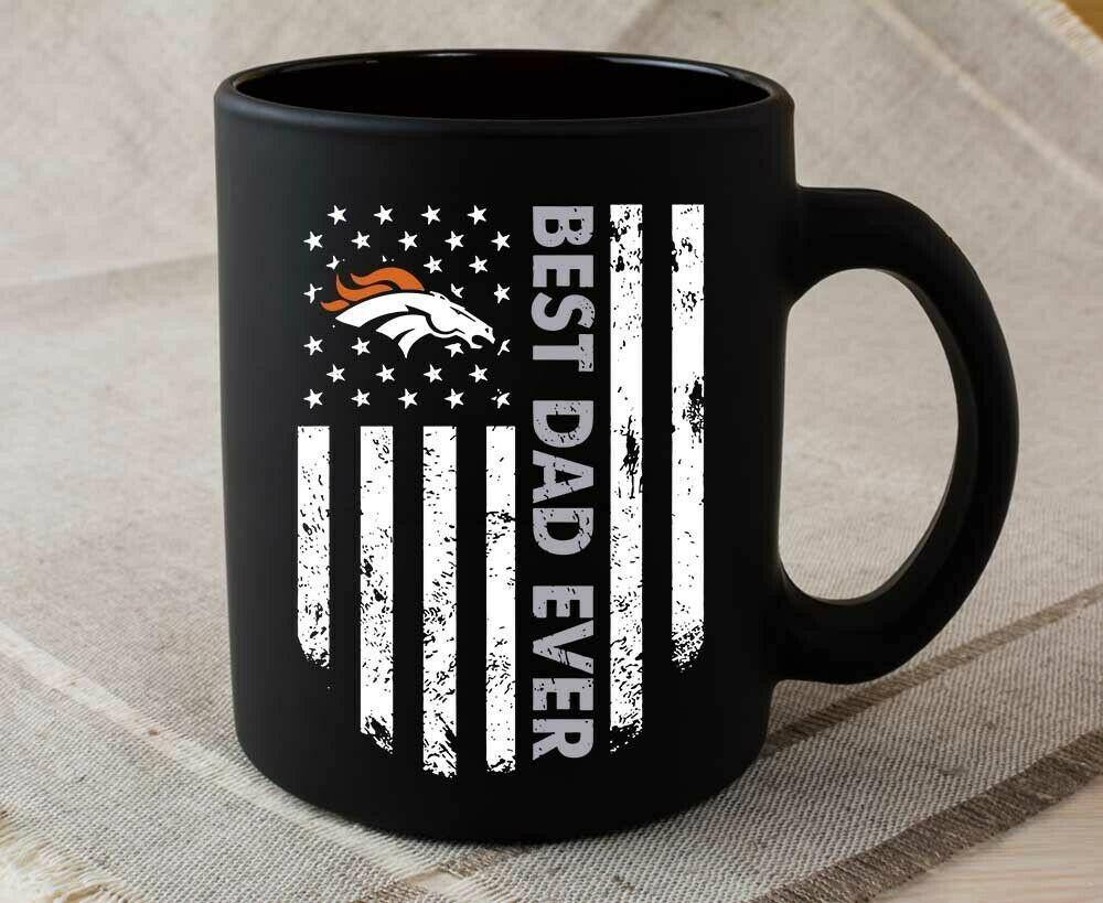 Best Dad Ever Denver Broncos Happy Father’S Day Coffee Tea Cup Mug Black Ceramic 11-15oz Coffee Tea Cup