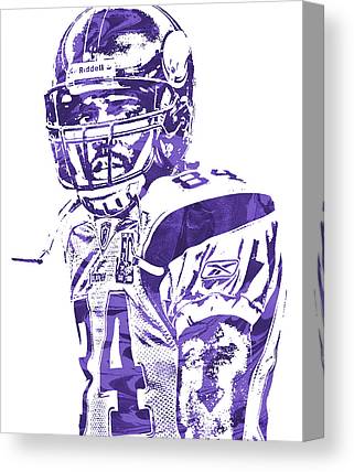 Randy Moss Minnesota Vikings Pixel Art 1 Joe Hamilton Canvas Print