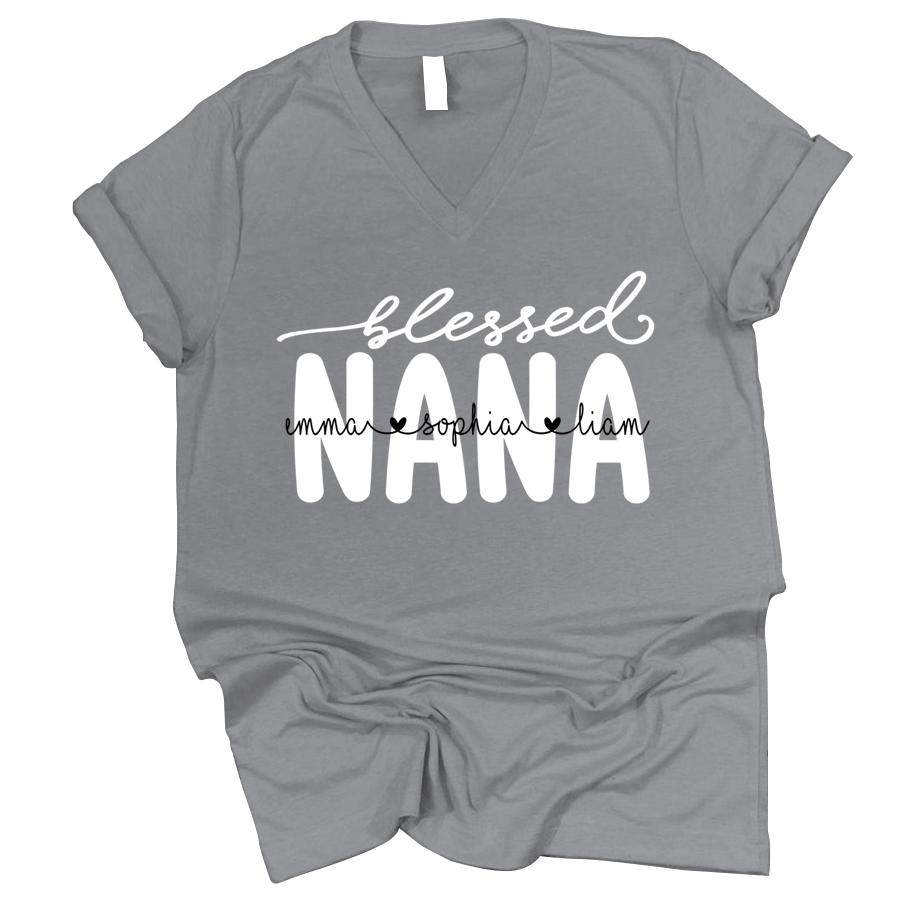 PERSONALIZED BLESSED NANA GRANDKIDS NAMES SHIRT