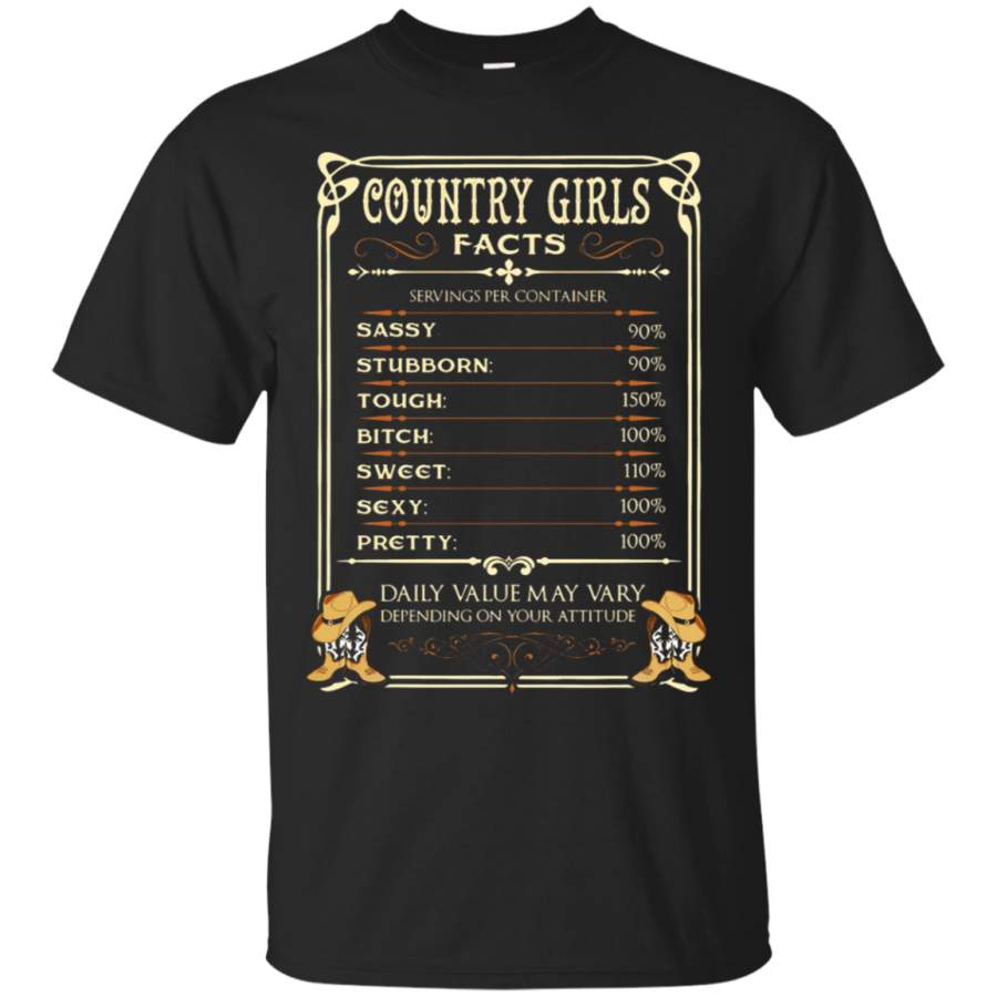 AGR Country Girl Facts Servings Per Container T-Shirt