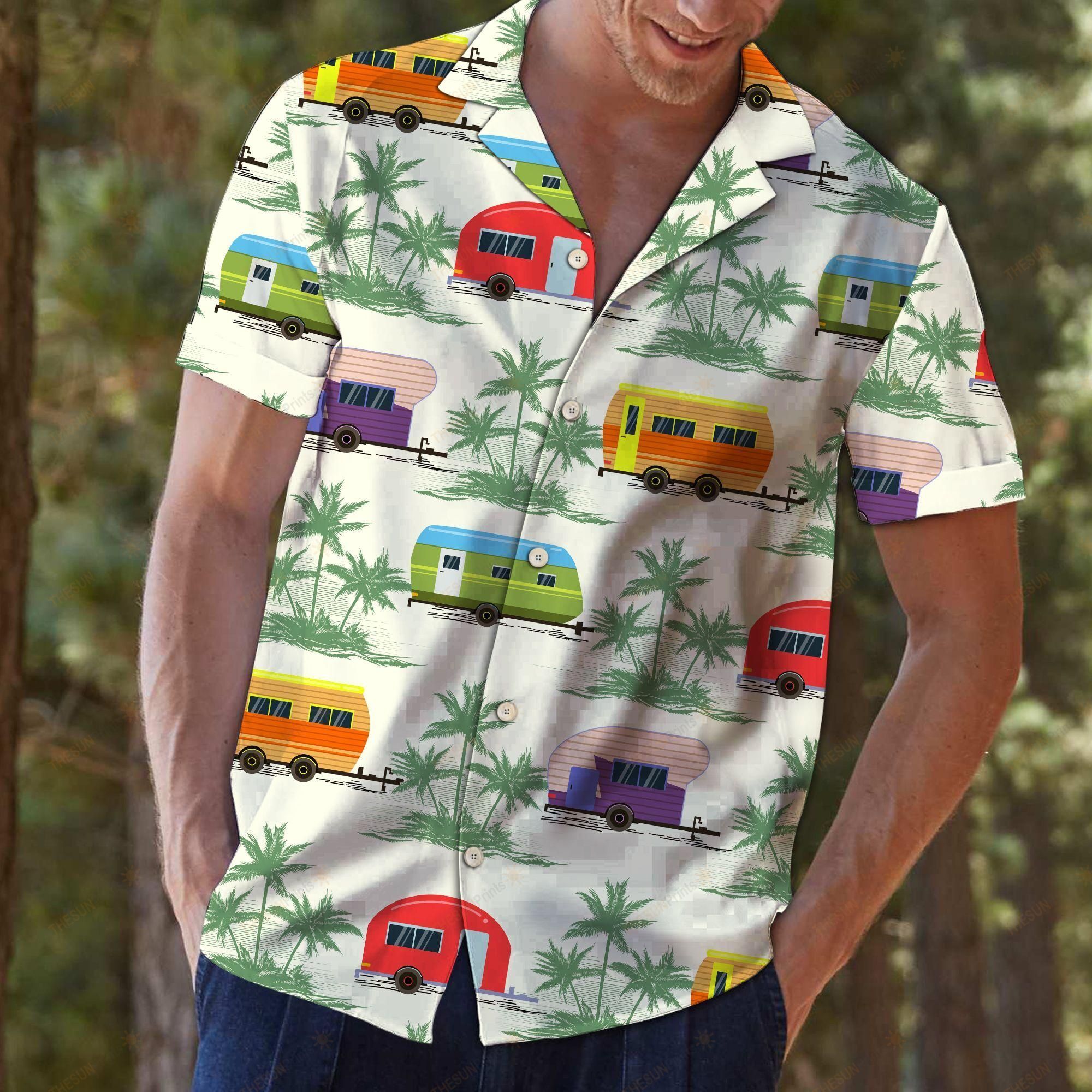 Caravan Green Palm Trees Hawaiian Shirt Ha21860