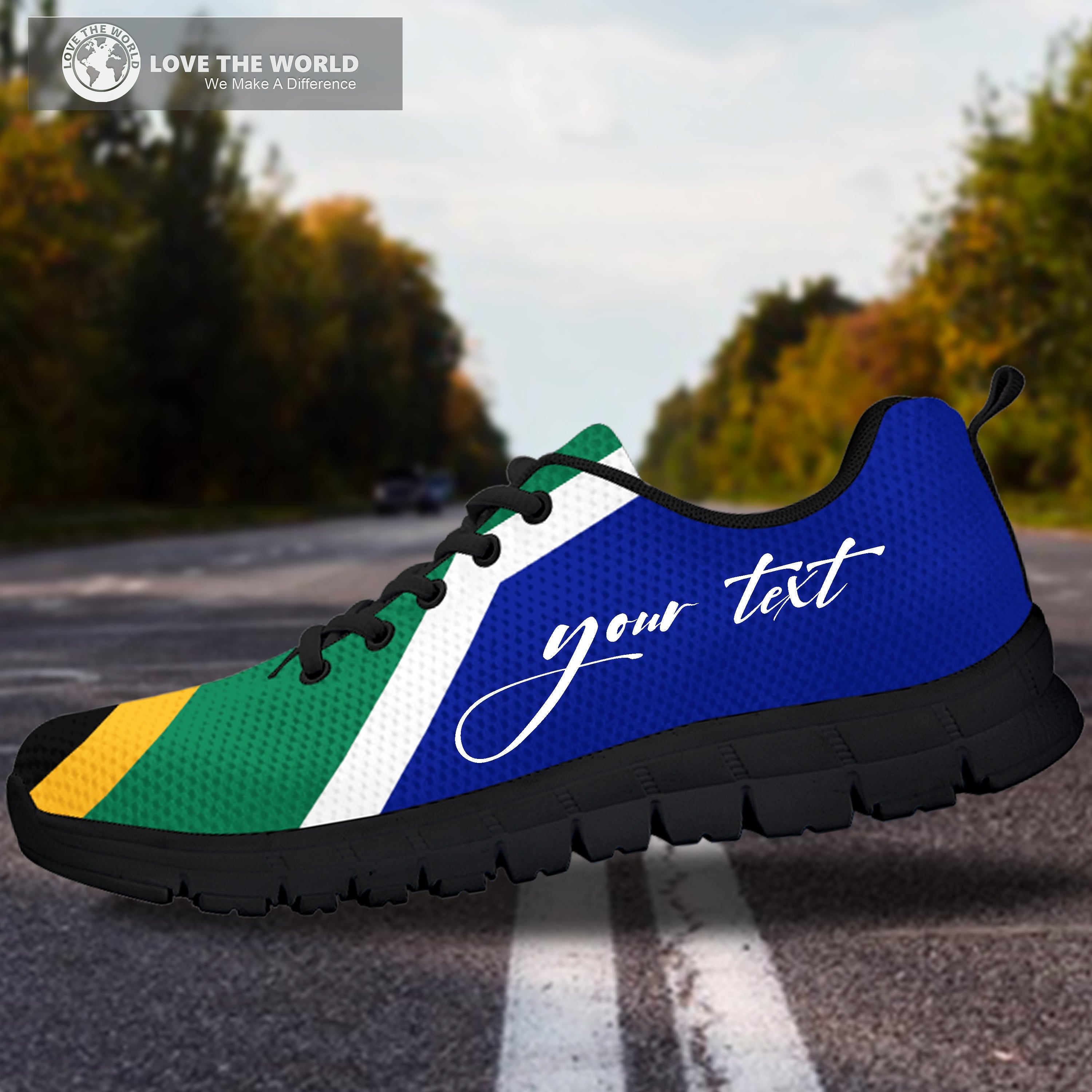 (Custom) South Africa Takkies Flag Springbok Personal Signature A10