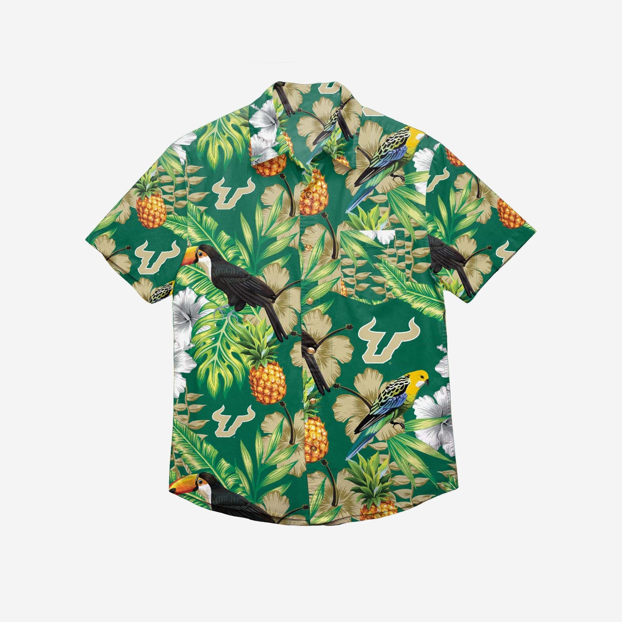 South Florida Bulls Floral Button Up Hawaii Shirt Ha17801