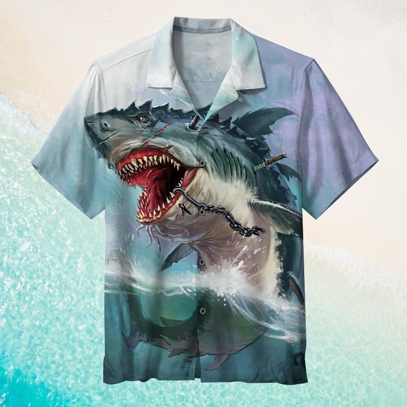 Shark Awesome Hawaiian Shirt | For Men & Women | Adult | Hw6226