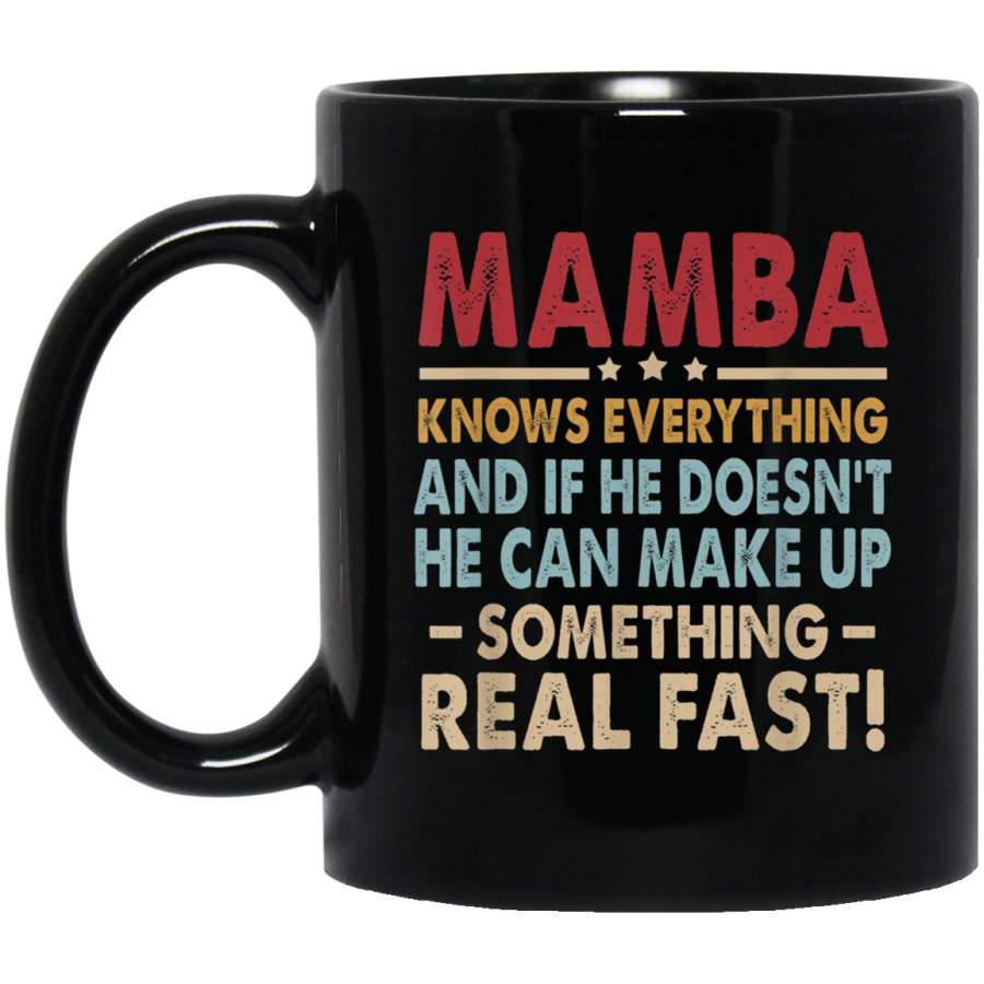 Vintage Mamba Know Everything Fathers Day Funny Mug