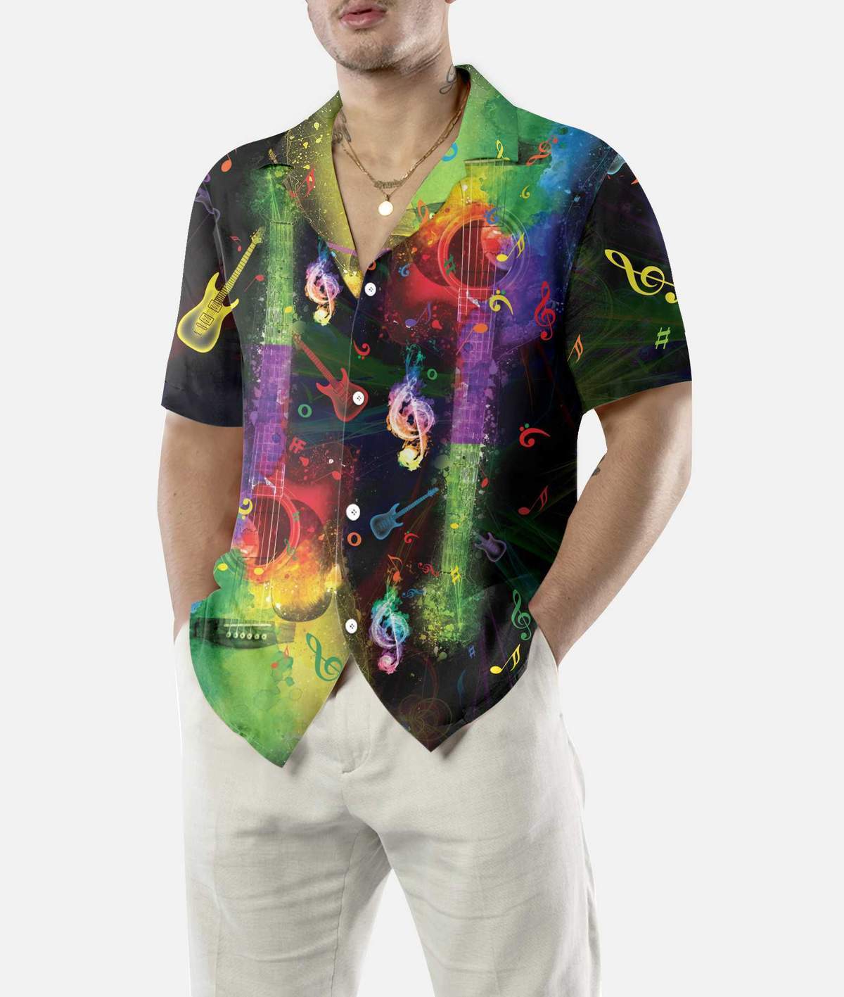 Rainbow Guitars Aloha Hawaii Shirts For Men Women Ha91589