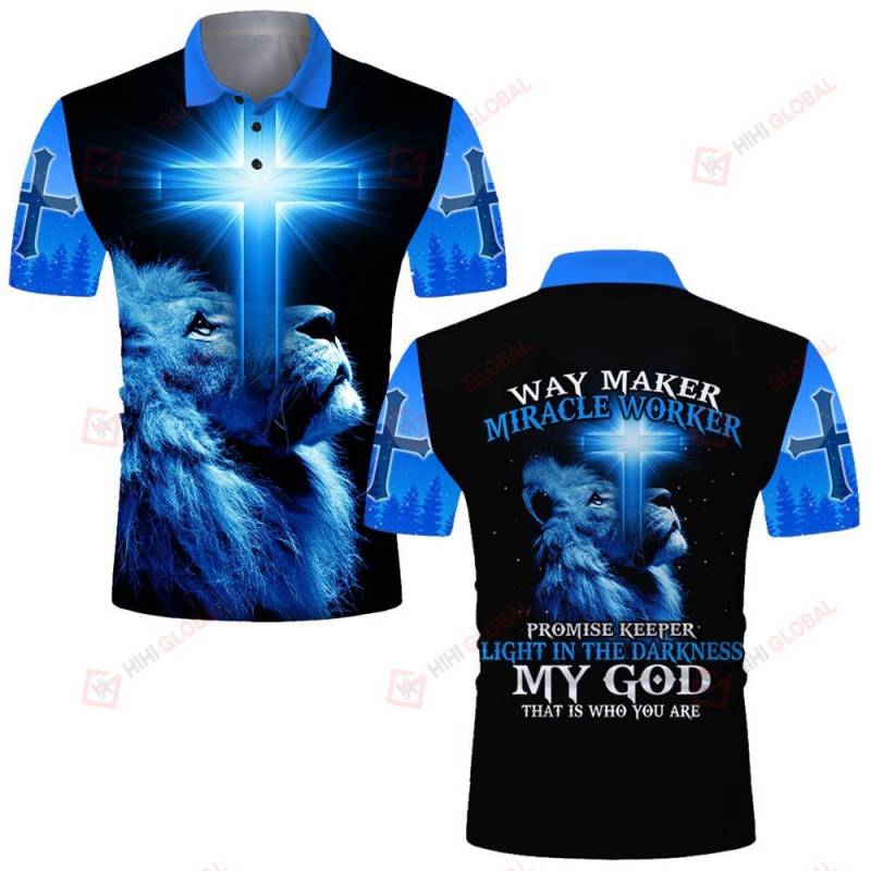 Way maker blue lion ALL OVER PRINTED SHIRTS DH061304