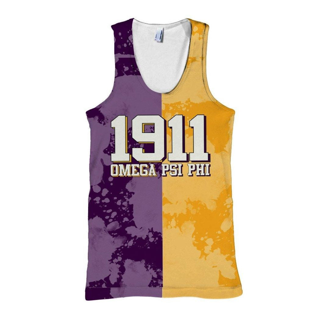 Fraternity Tank Top  – Omega Psi Phi White Paint Tank Top