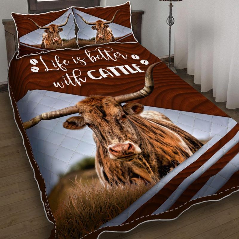 Animal Lovers Life Is Better With Cattle Quilt Bedding Set