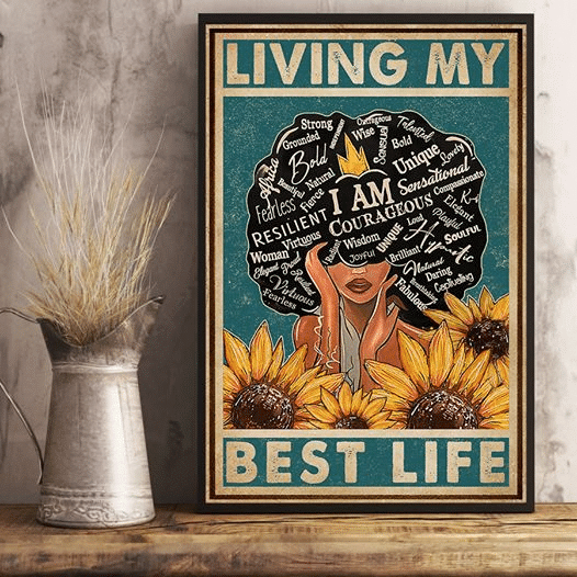 Juneteenth Freedom Day Liberation Day Black Queen I Am Courageous Living Best Life Home Living Room Wall Decor Vertical Poster Canvas