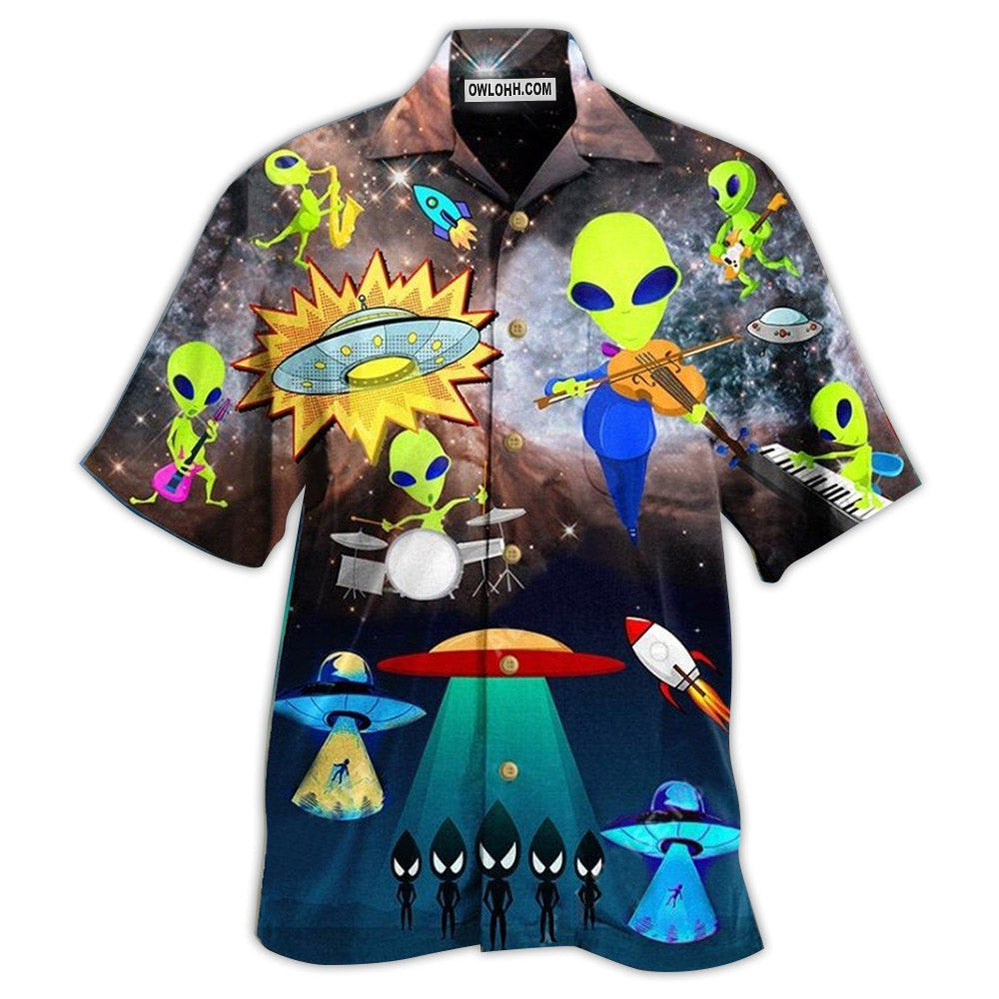 Alien With Music And Fun – Hawaiian Shirt  – Owl Ohh