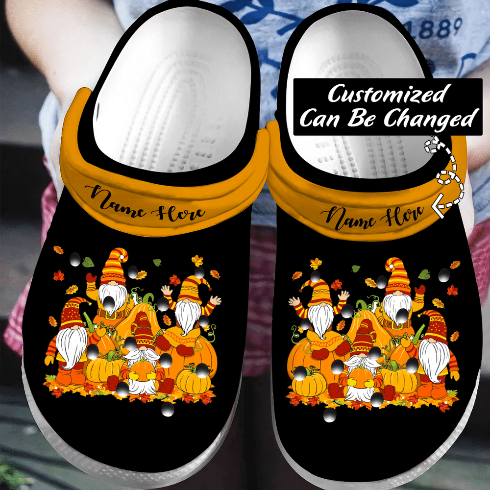 Personalized Fall Crocs – Cute Pumpkin Gnomes Fall Autumn For Men And Women