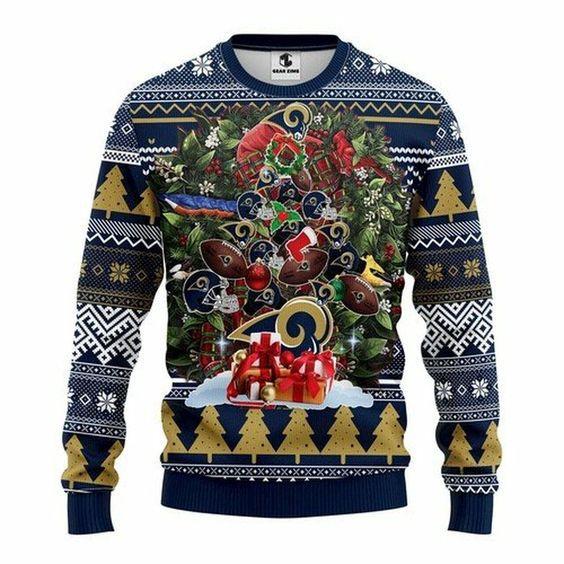 Los Angeles Rams Tree Ugly Christmas Sweater | For Men & Women | Adult | Us6205