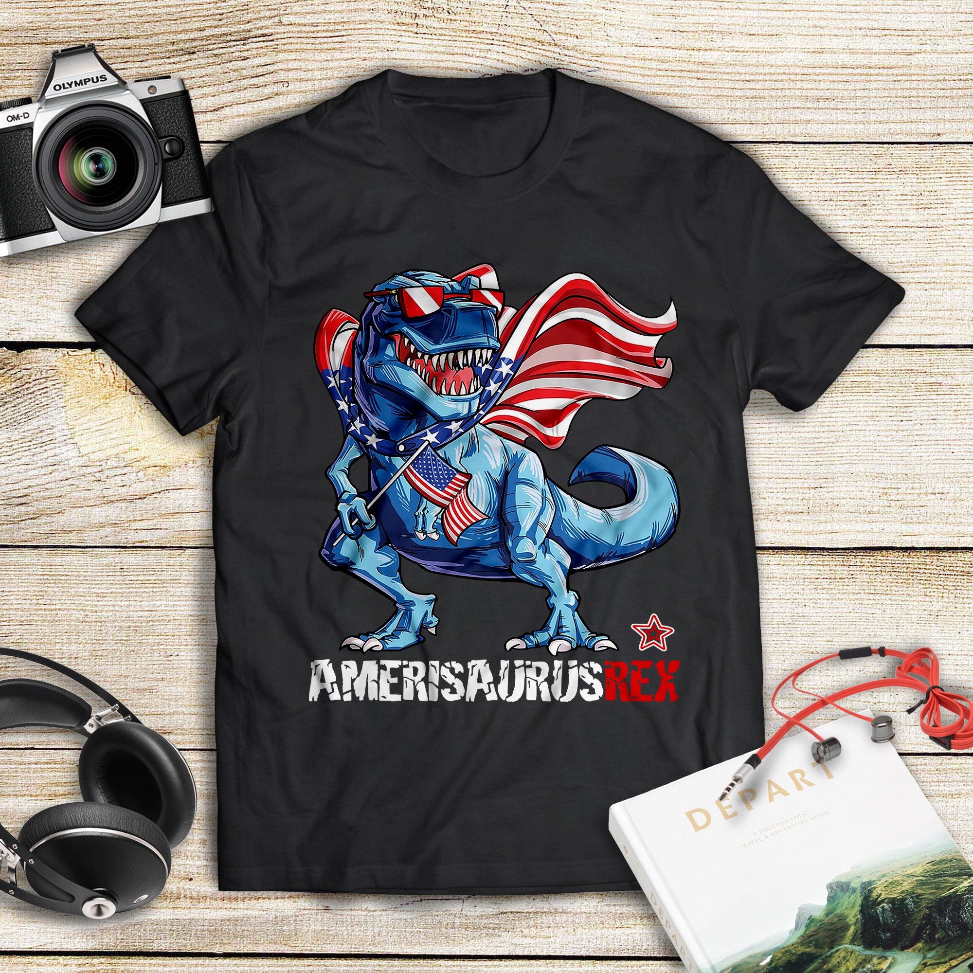 Dinosaur American Flag Amerisaurusrex Standard T-Shirt