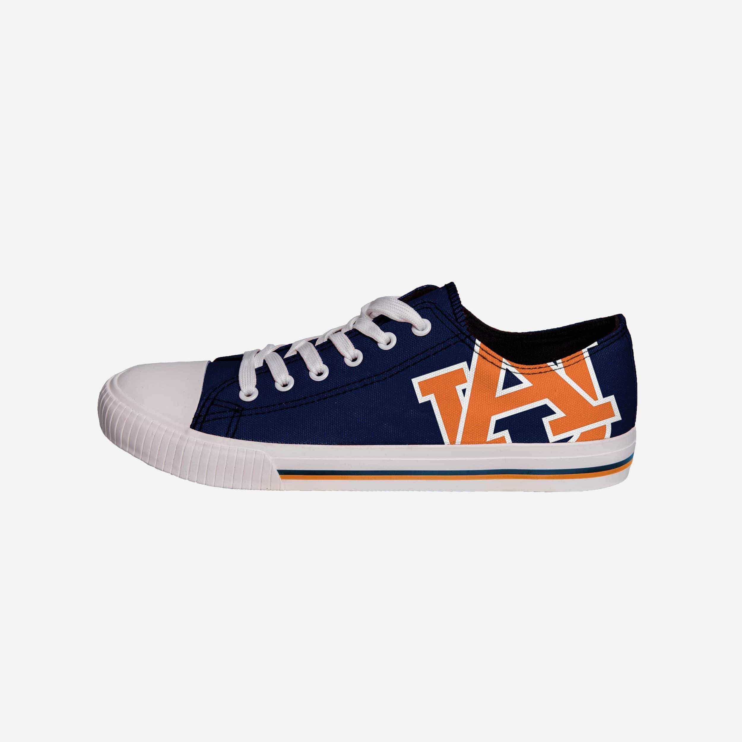 Auburn Tigers Mens Low Top Big Logo Canvas Shoe