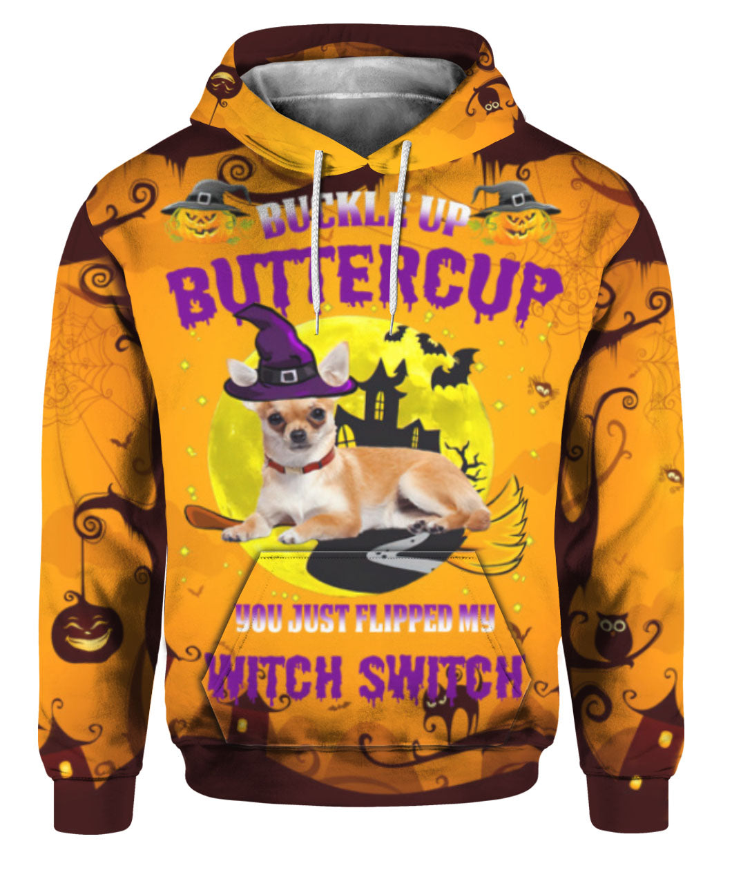 Oragontee Dog Witch Halloween Buckle Up Butter Cup 3D All Over Print | For Men & Women | Adult | Hp1140