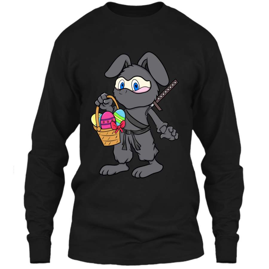 Cute Easter Egg Hunt Easter Bunny Ninja T-Shirt LS Ultra Cotton Tshirt