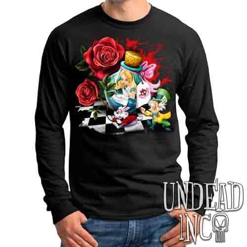 Alice In Wonderland Down The Rabbit Hole – Mens Long Sleeve Tee