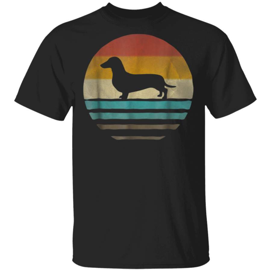 Doxie Dachshund Dog Shirt Retro Vintage 70s Silhouette Gift father’s day t shirts