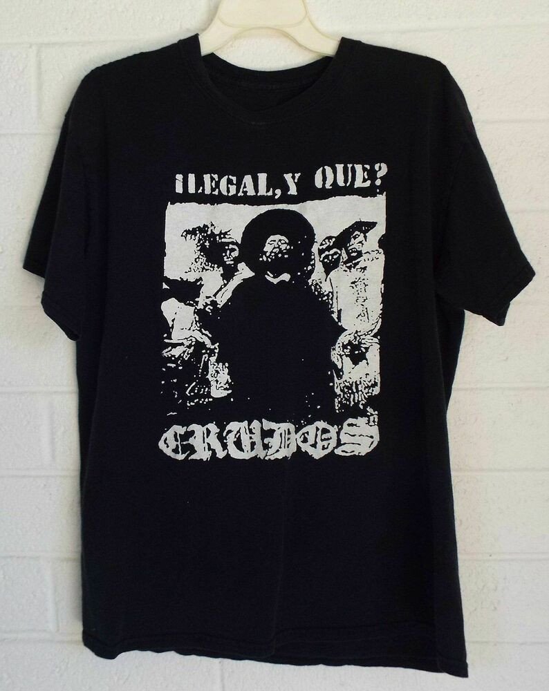 Los Crudos Ilegal Y Que Hardcore Pre Loved Black Band T-Shirt