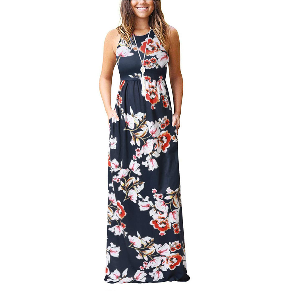 2021 New Summer Print Casual Dress Women’s Short Sleeve Vintage Dresses For Women Plus Size Dress alx