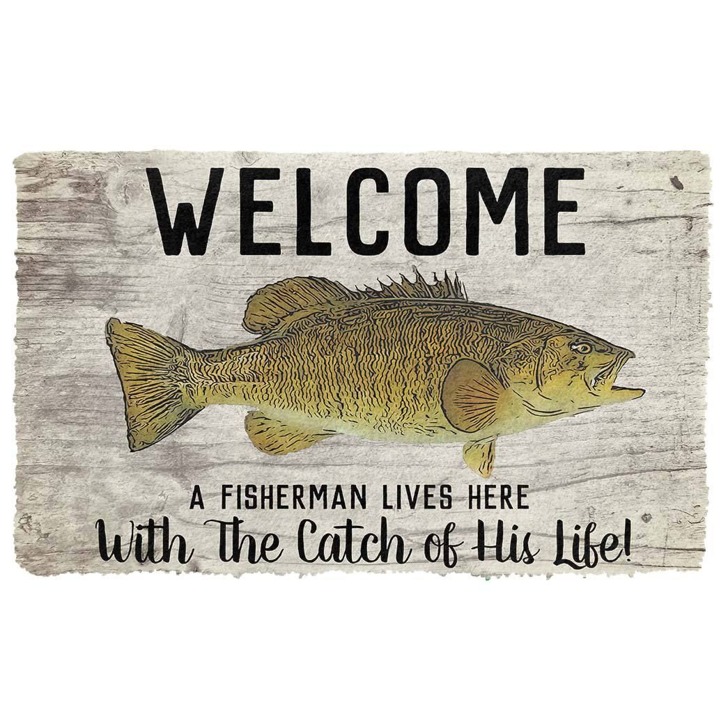 Alohazing 3D A Fisherman Lives Here Doormat