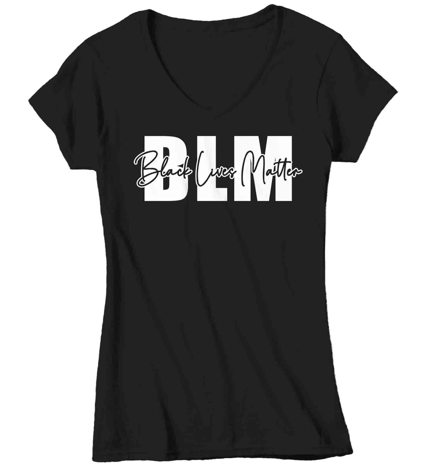 Women’S V-Neck Blm Shirt Black Lives Matter T Shirt Awareness Shirt Human Rights Blm Tshirt Equality Equal Rights Ladies V-Neck