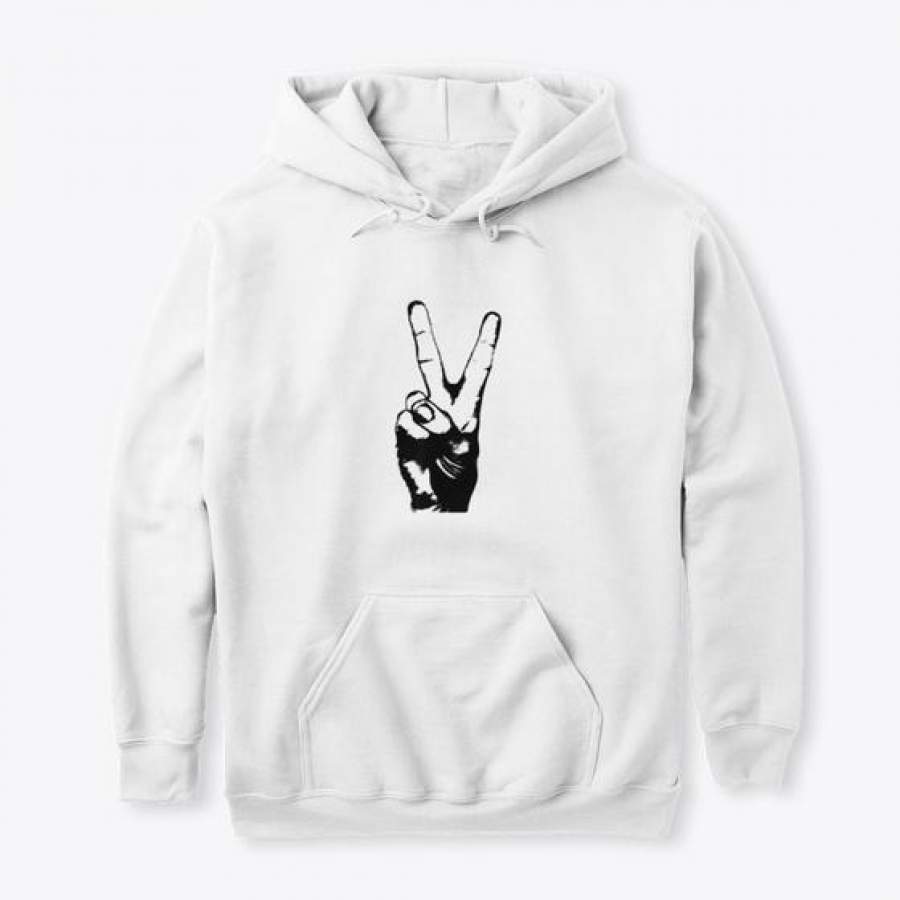 Victory Sign Peace Symbol For Me Gildan Hoodie Sweatshirt