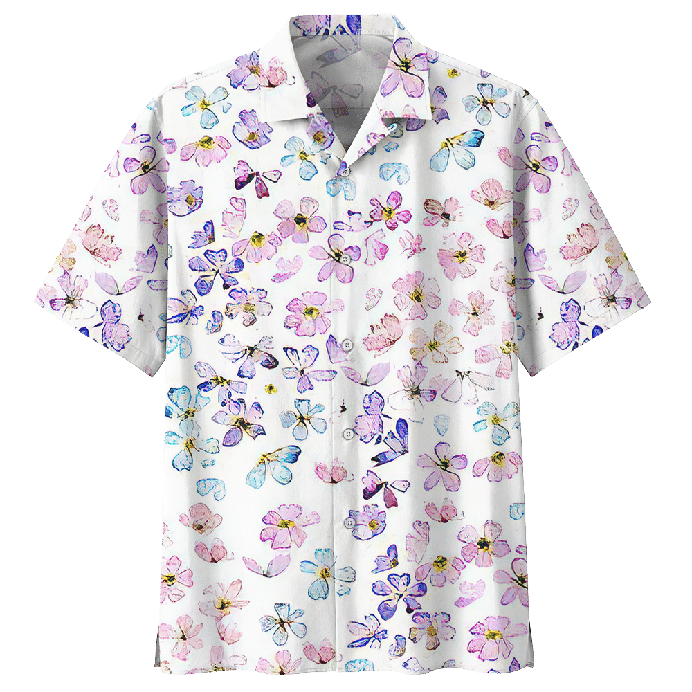 Butterfly White Nice Design Unisex Hawaii Shirt For Men And Women Ha7632