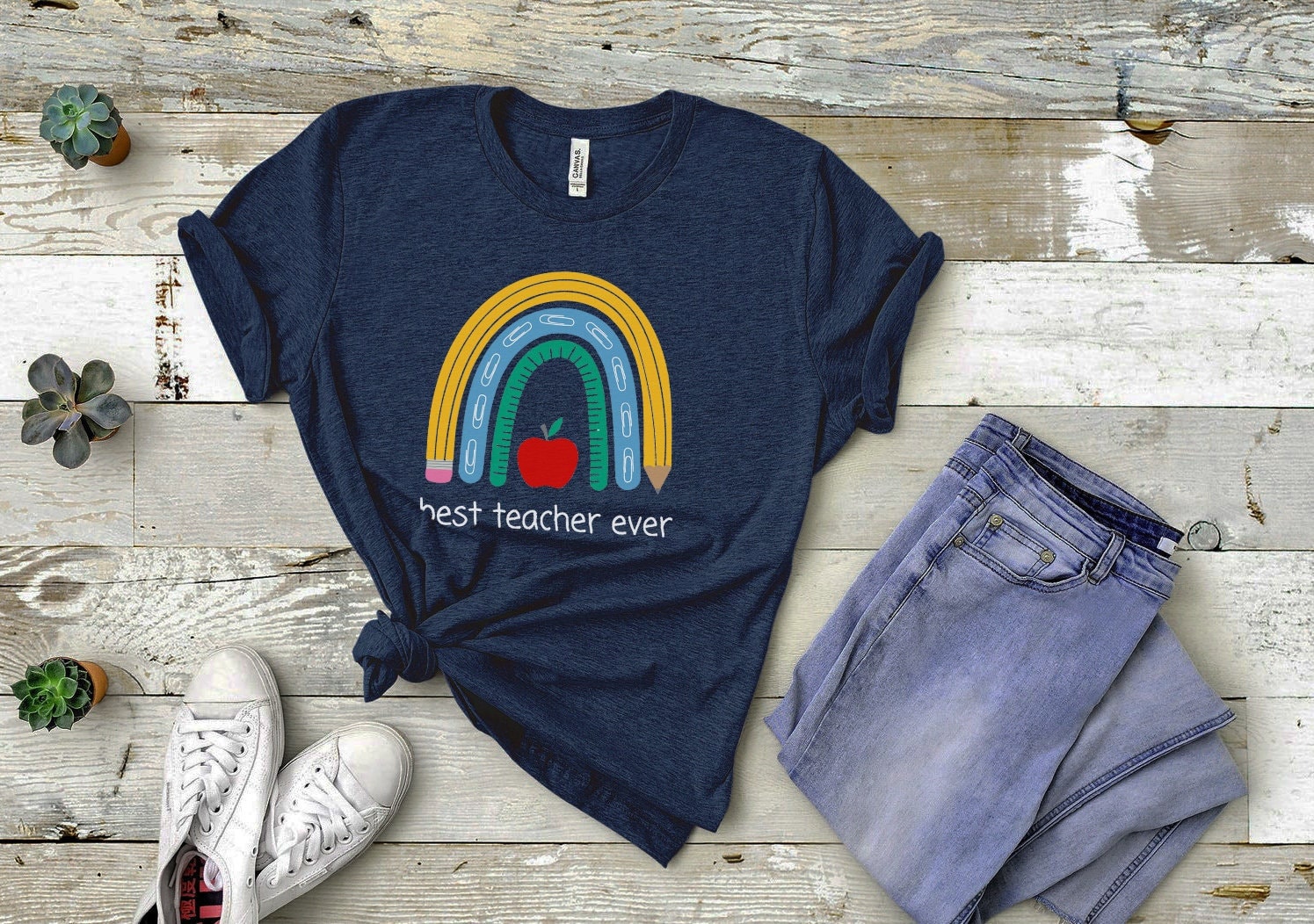 Best Teacher Ever T-shirt/Teacher Life Rainbow Shirt, Inspirational Teacher Shirts, First Grade Teacher Shirts, Teacher Appreciation Shirt