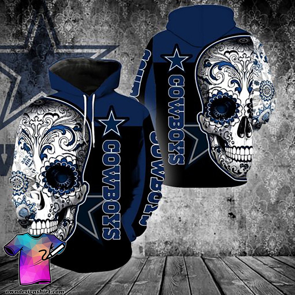 [The Best-Selling] Sugar Skull Dallas Cowboys    89 Unisex 3D Hoodie Gift For Fans