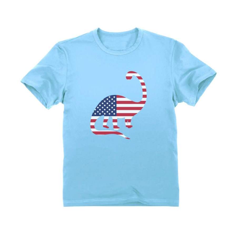 USA Dinosaur American Flag 4th of July Toddler Kids T-Shirt