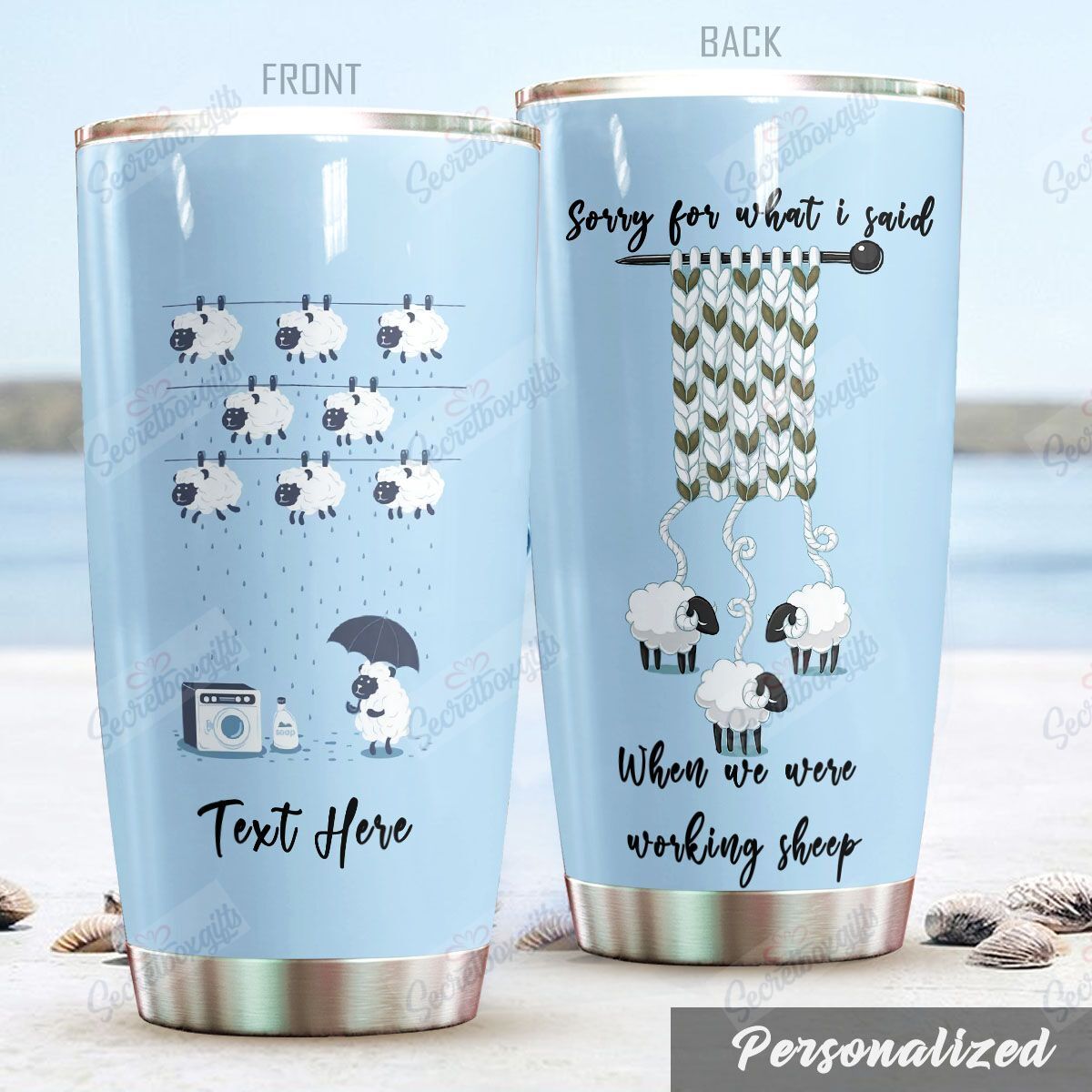 Personalized Sheep Sorry Sheep Penguin Nc0710699Cl Stainless Steel Tumbler Customize Name, Text, Number