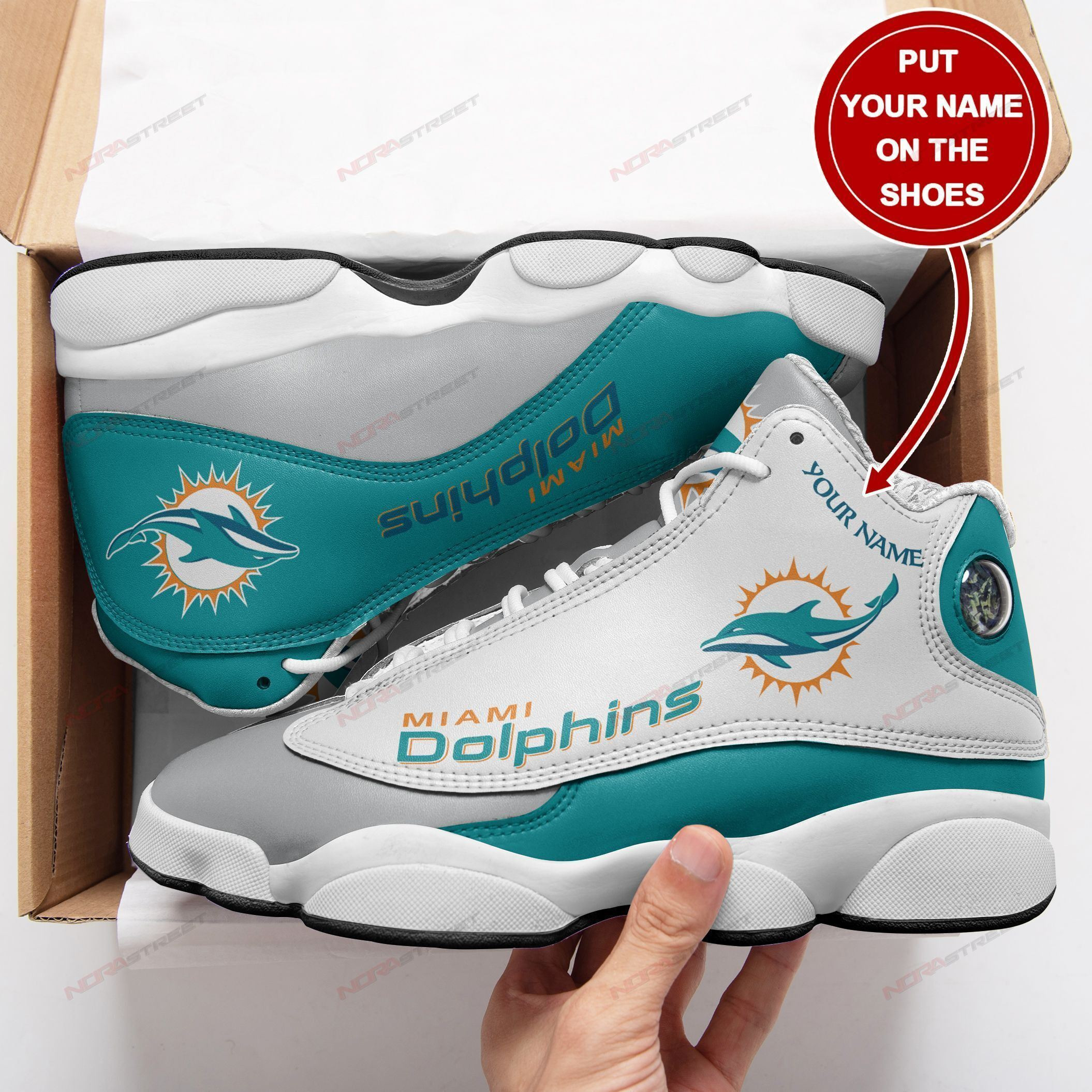 Miami Dolphins Football Personalized Air Jd13 Shoes