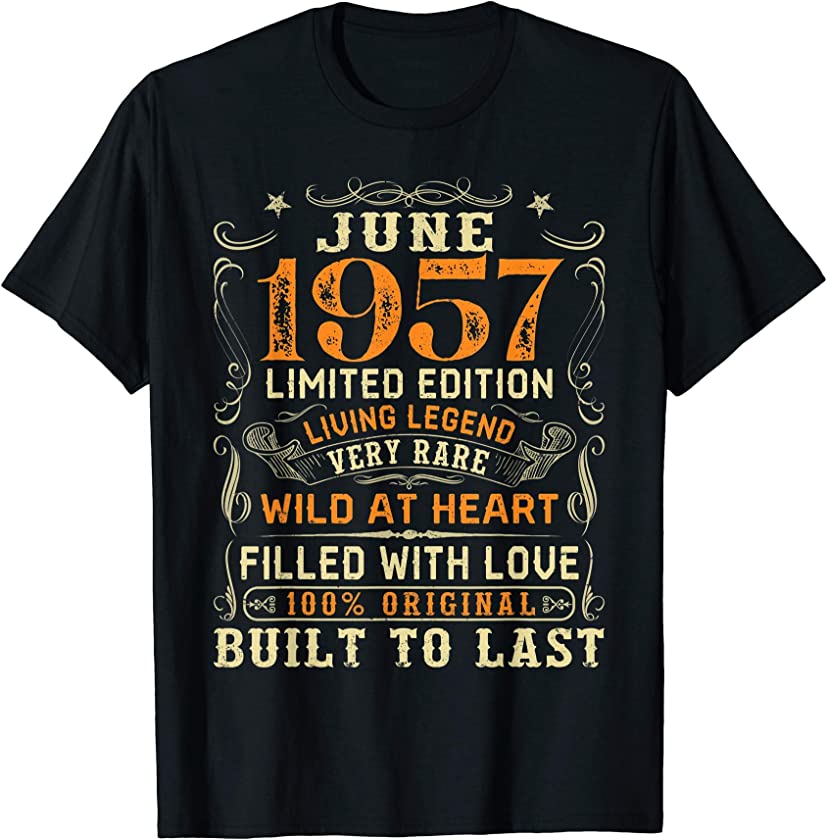 Vintage June 1957 Awesome 64 Yrs Old 64th Birthday Gift T-Shirt