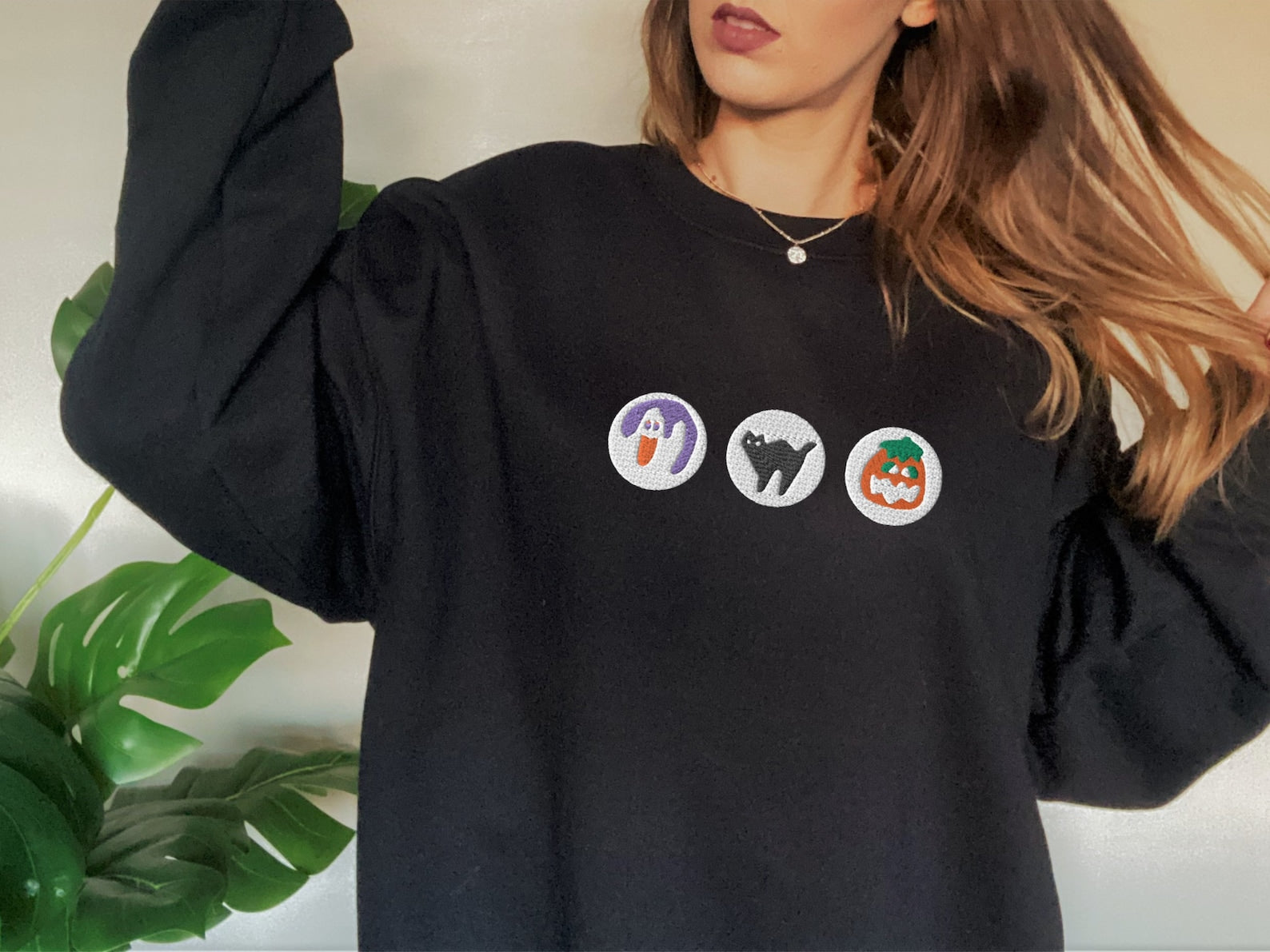 Halloween Cookies Embroidered Sweatshirt 2D Crewneck Sweatshirt All Over Print Sweatshirt For Women Sweatshirt For Men Sws4535