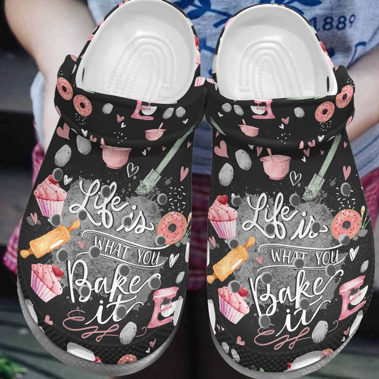 Baking Personalized Clog, Custom Name, Text, Color, Number Fashion Style For Women, Men, Kid, Print 3D Life Is What You Bake