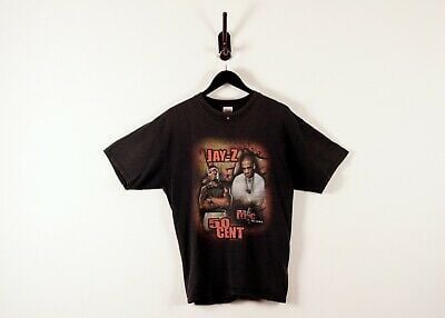 Vintage 2003 50 Cent Jay Z Rock The Mic Fest Tour T Shirt  Rap Tee Hip Hop 1209