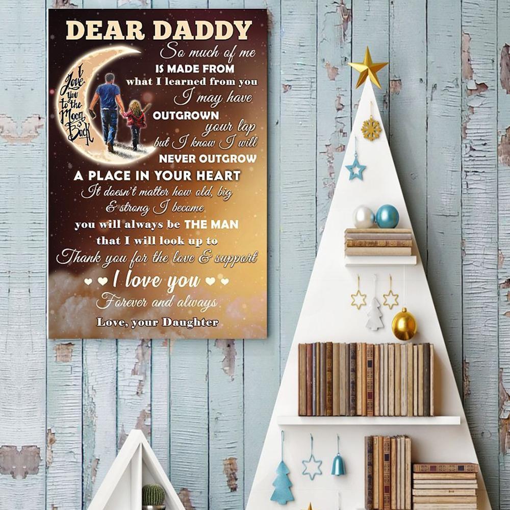 Daughter To Dad Thank You For The Love And Support Canvas And Poster