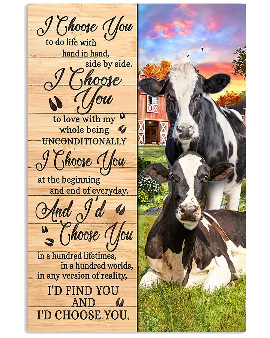 Cow – I Choose You Poster Poster And Canvas, Wall Decor, Wall Art, Canvas Instructure, Wall Art, Poster Store, Wall Decals, Canvas Wall Art
