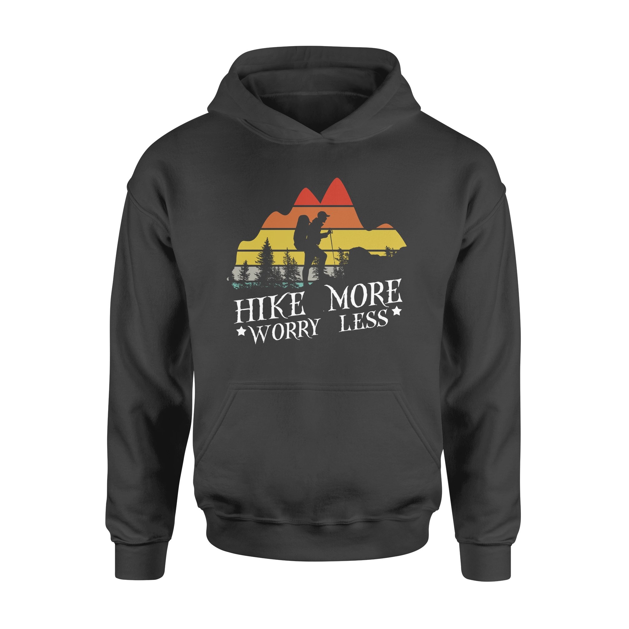 Vintage Hike More Worry Less Hiking Lovers Gift – Premium Hoodie